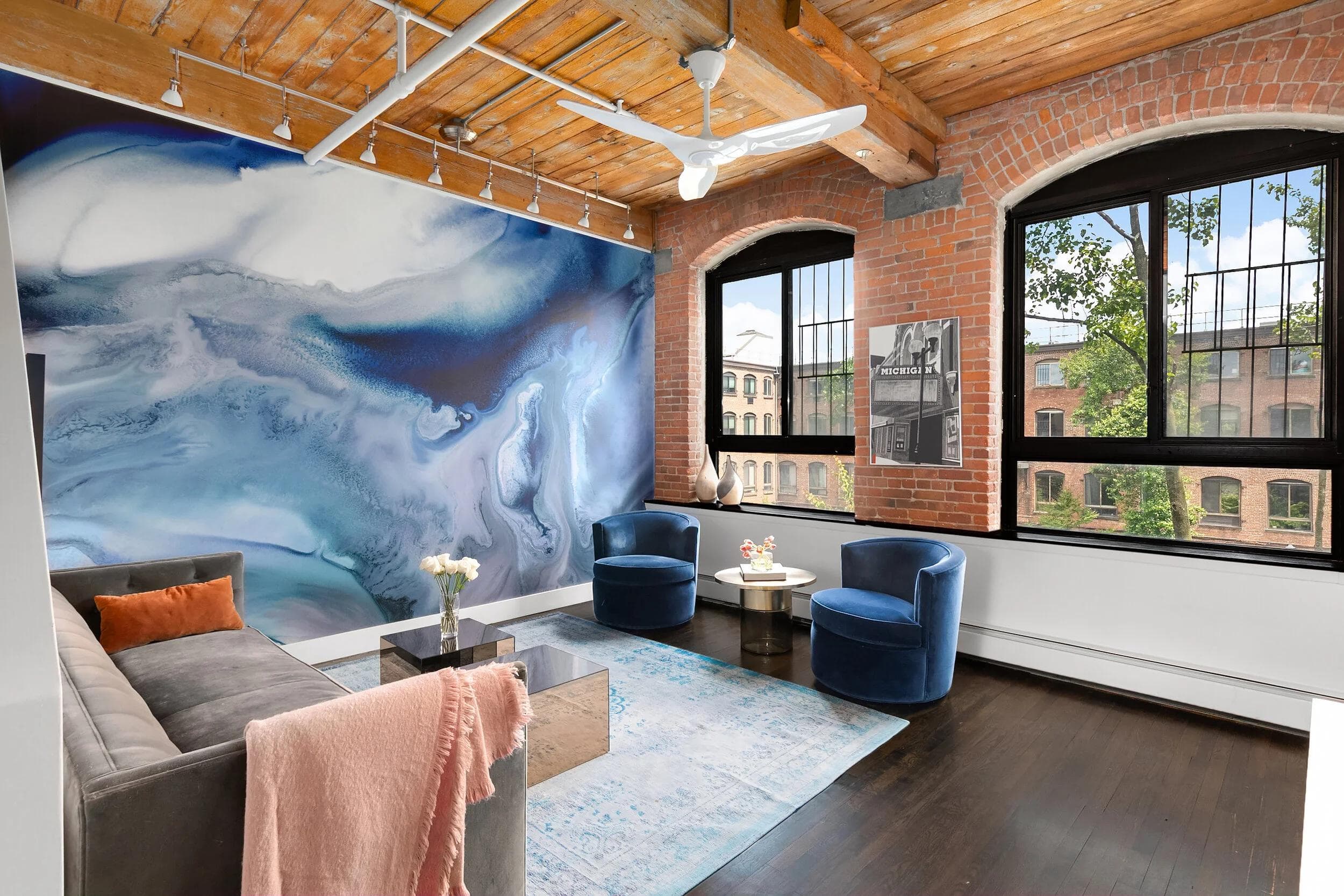 Loft living room from the Industry + Cool project